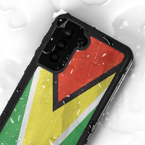 Guyana Flag Distressed Galaxy S24 Plus Waterproof Case